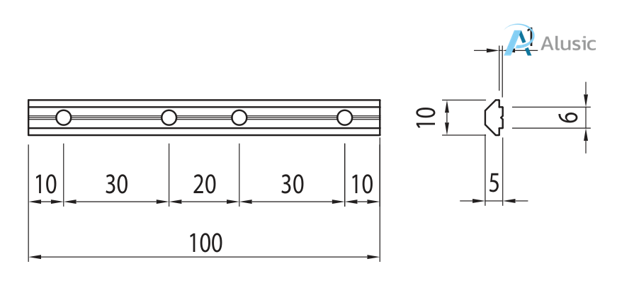Alusic 100 mm profile connector