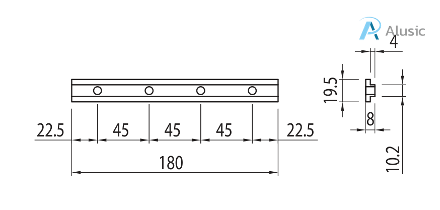 Alusic 160 mm profile connector