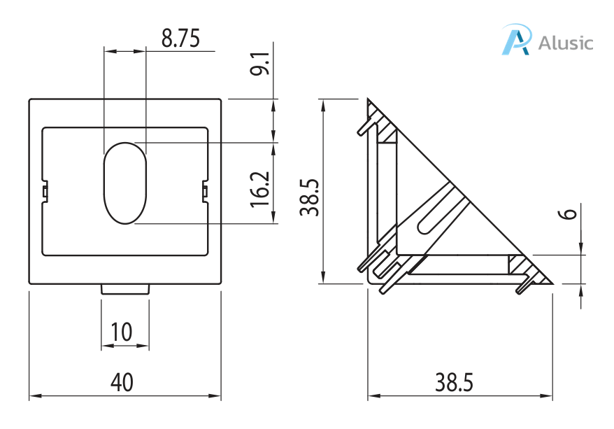 Alusic 40x40 bracket