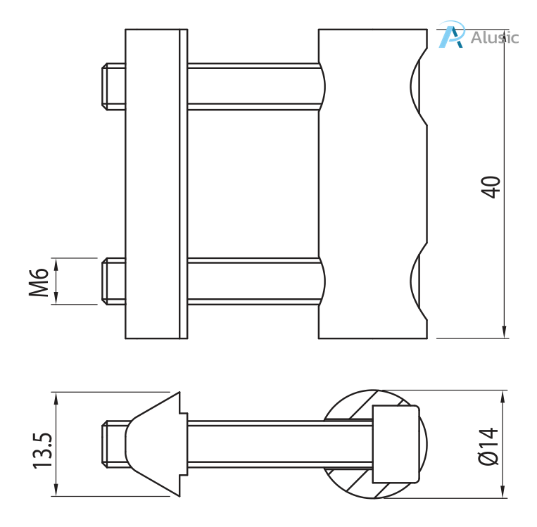 Alusic 40x40 quick connector