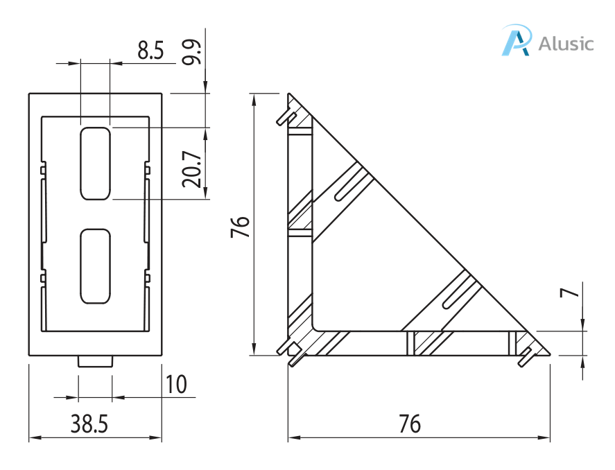 Alusic 40x80 bracket