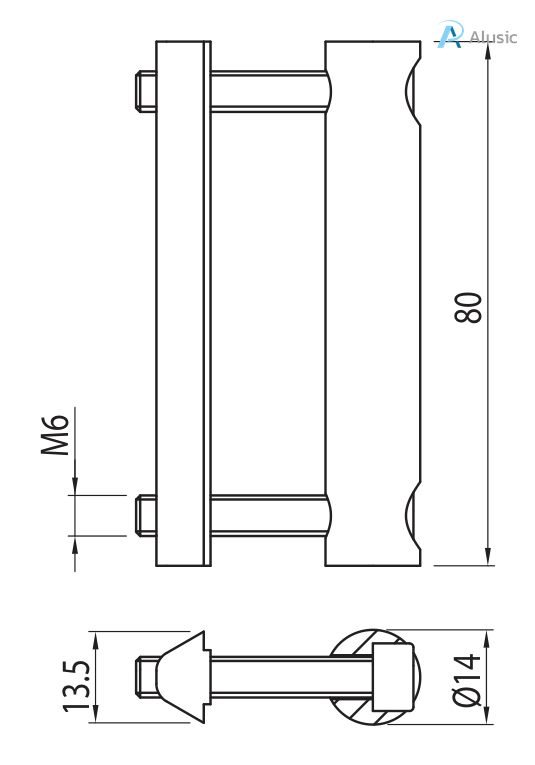 Alusic 40x80 quick connector