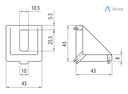 Alusic 43x43 bracket