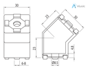 Alusic 45° angle connector