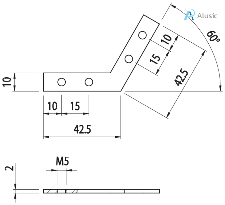 Alusic 60° miter connector