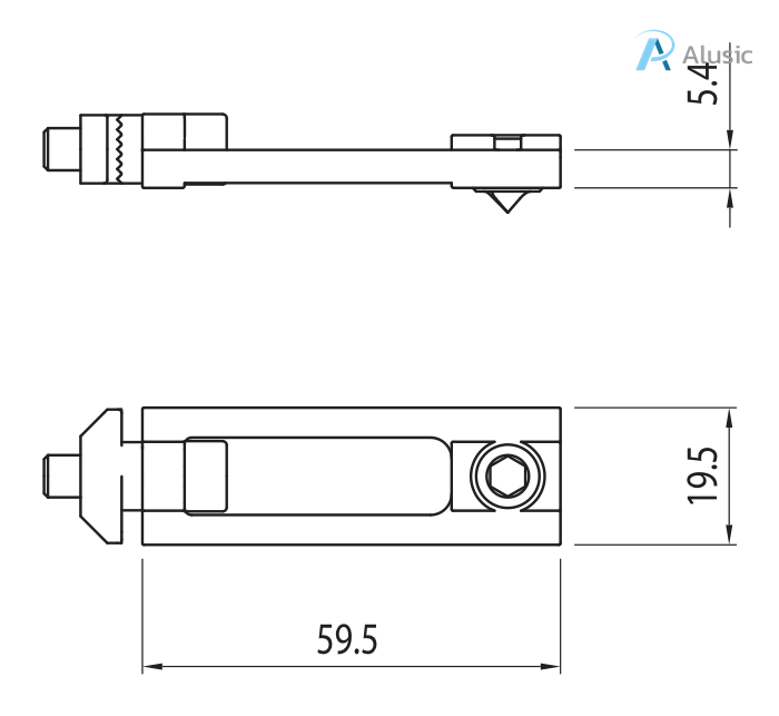 Alusic 90° milling connector