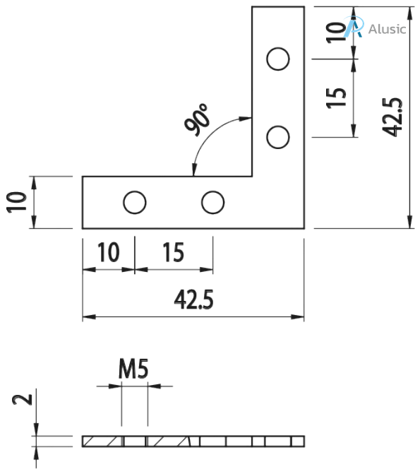 Alusic 90° miter connector