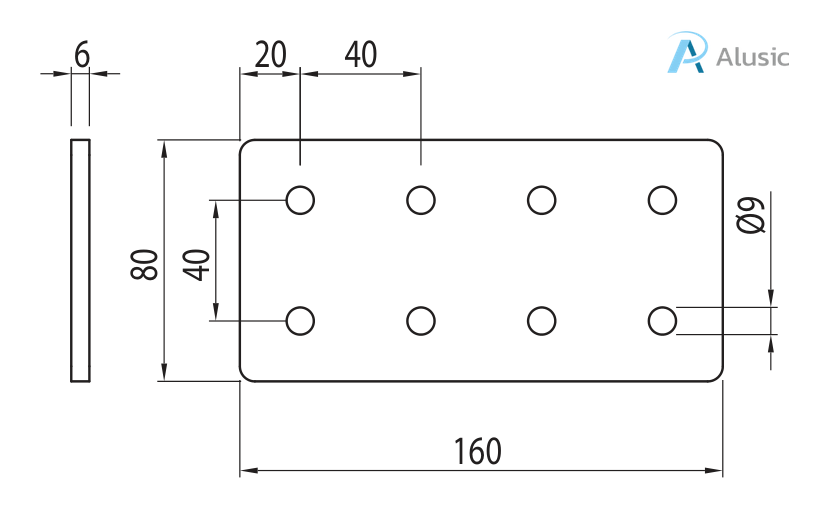 Alusic Connection plate