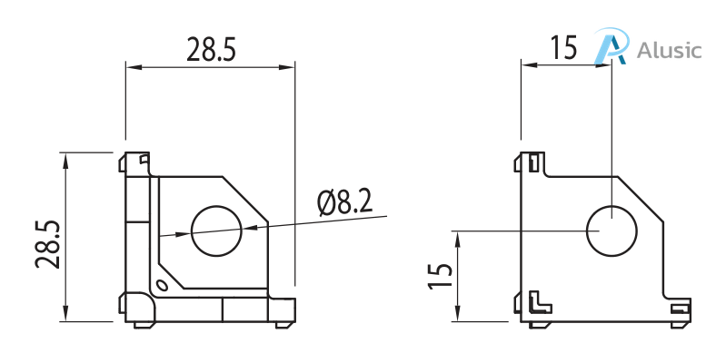 Alusic Cubic connector 3d
