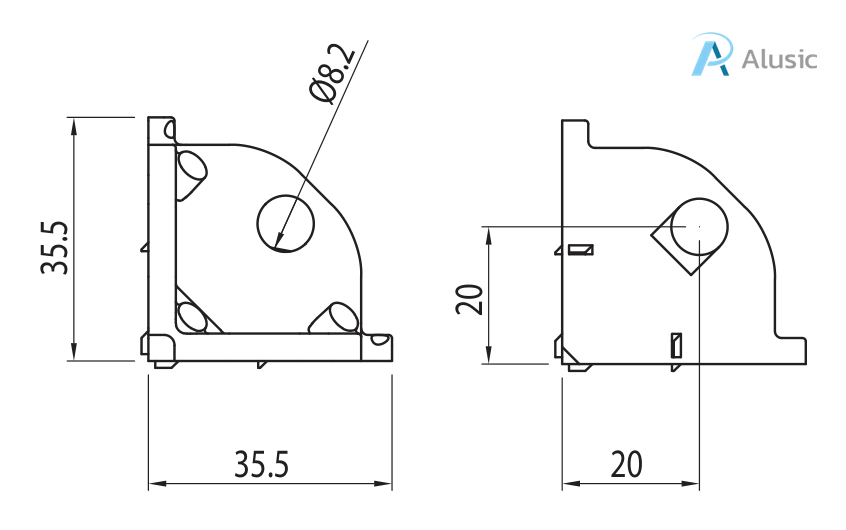 Alusic Cubic connector 3d