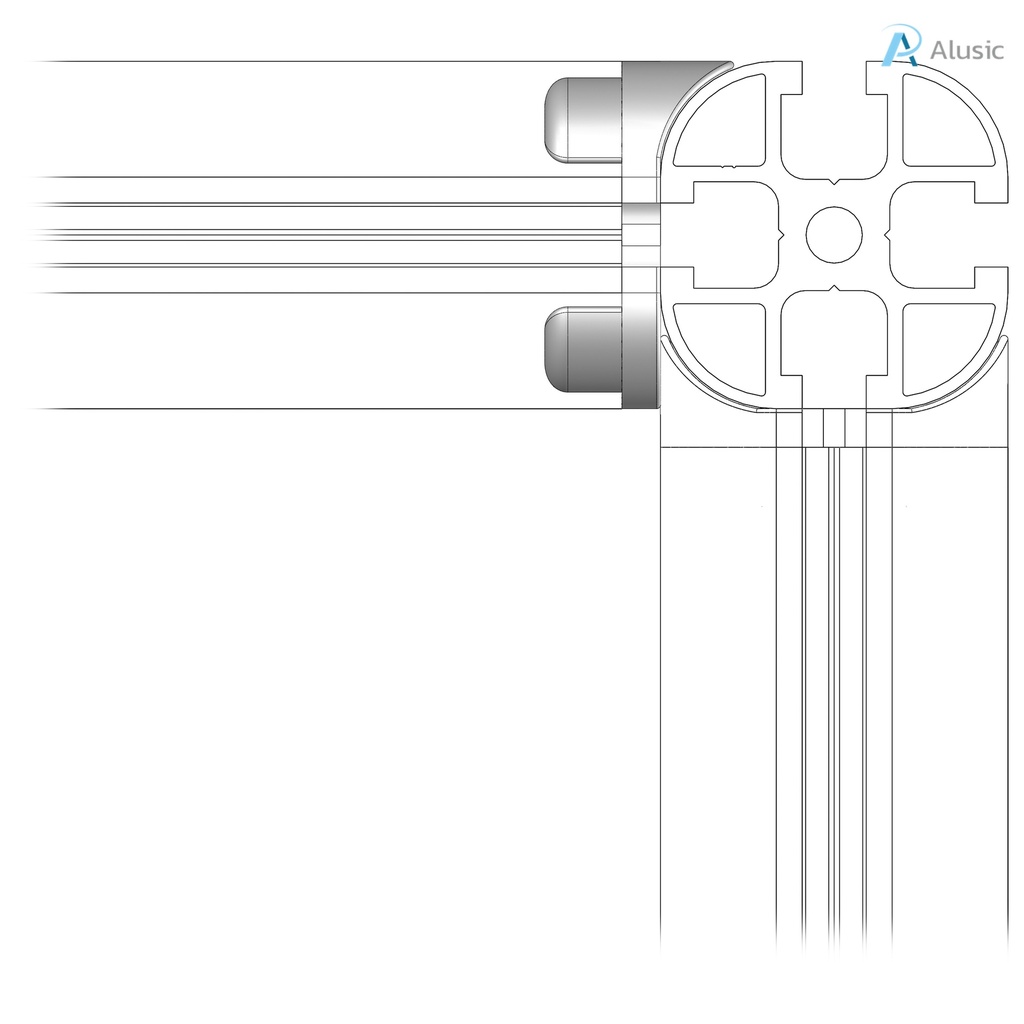 Alusic 45x45 Orthogonal joint