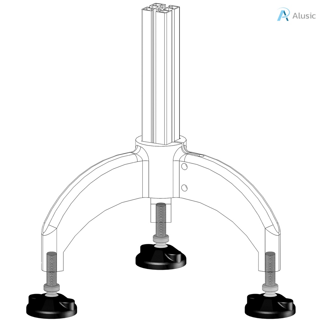 Alusic Anti-slip levelling swivel feet, Ø80 mm, M8