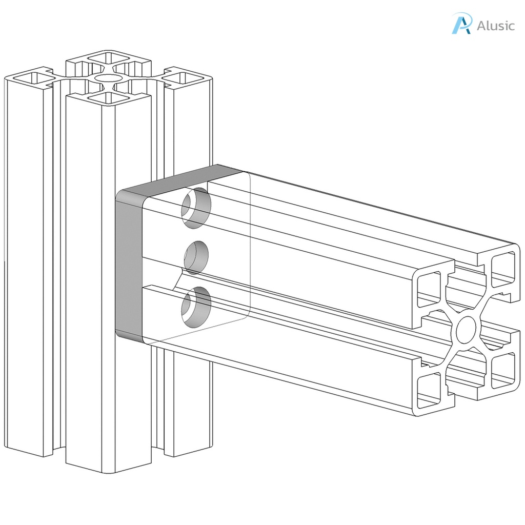 Alusic Connection plate 40x40