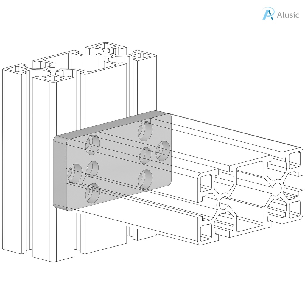 Alusic Connection plate 40x80