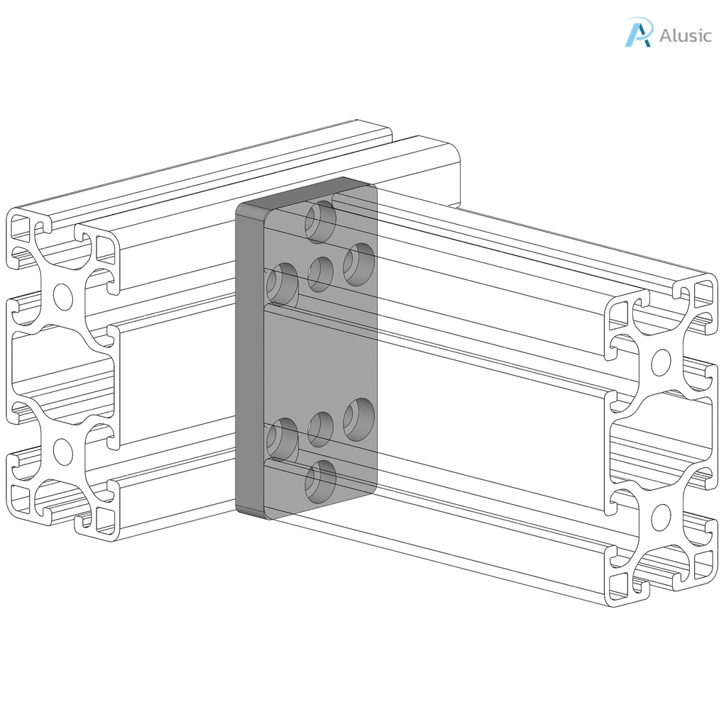 Alusic Connection plate 40x80