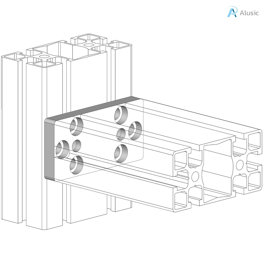 Alusic Connection plate 45x90