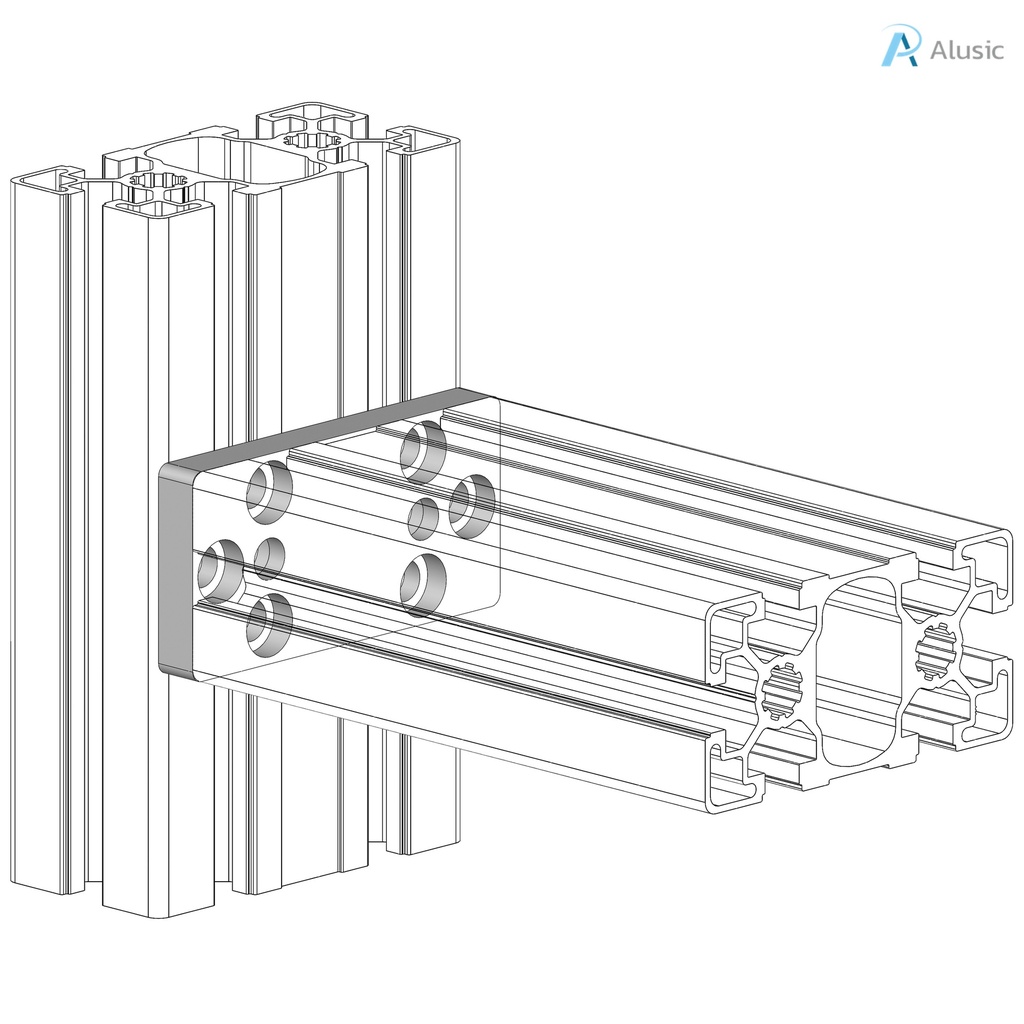 Alusic Connection plate 45x90