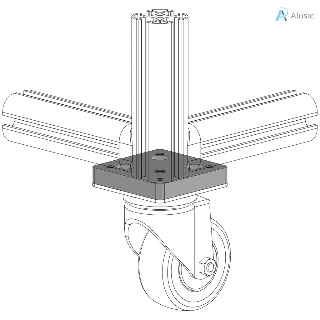 Alusic Corner flange, 60x60 mm
