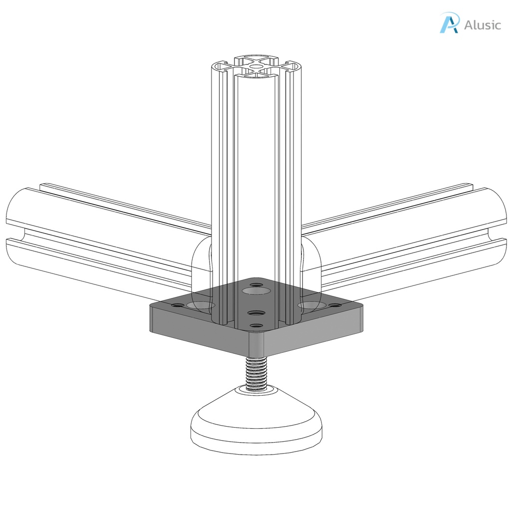 Alusic Corner flange, 60x60 mm