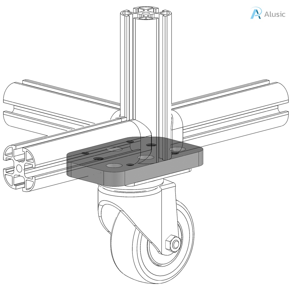 Alusic Corner flange, 90x60 mm