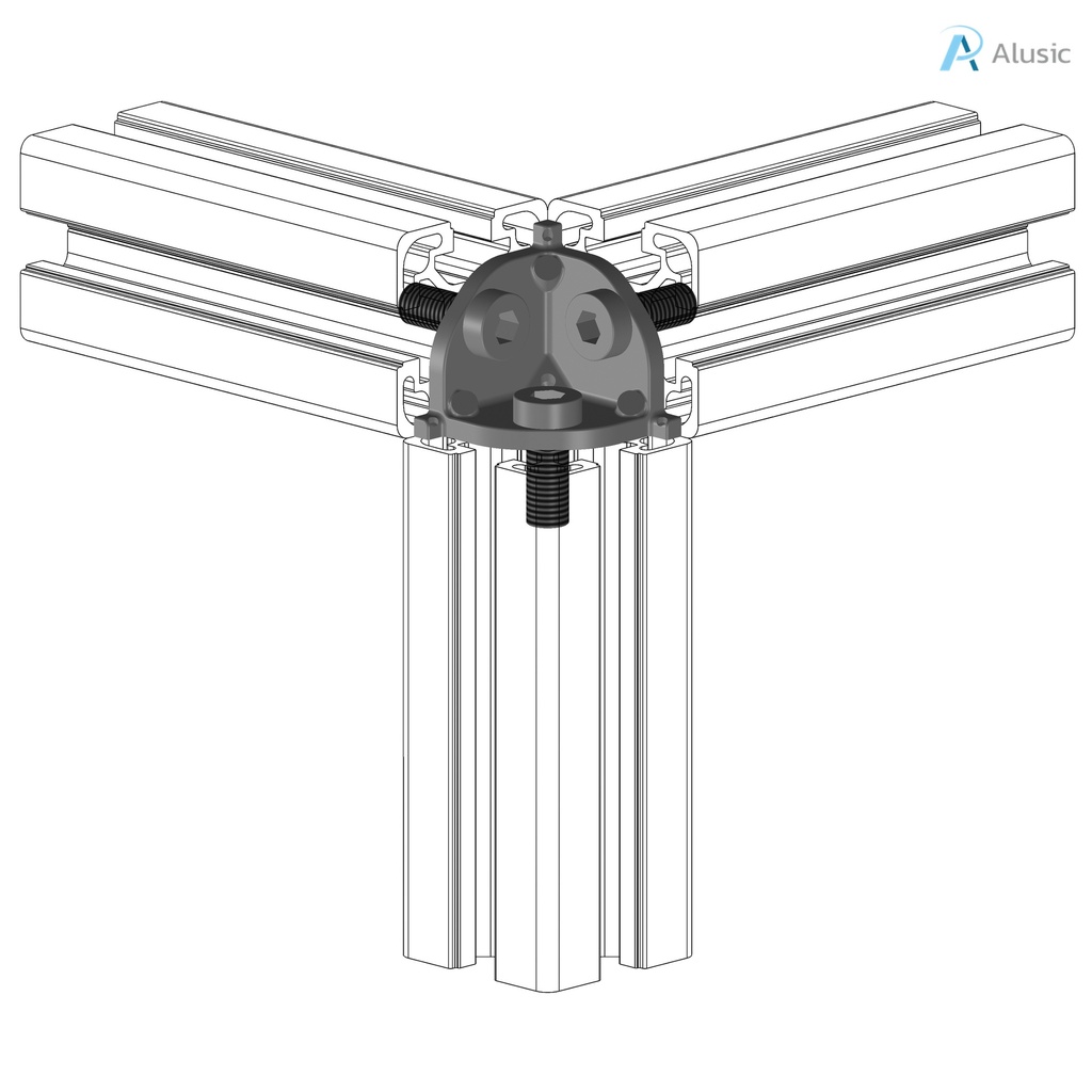 Alusic Cubic connector 3d