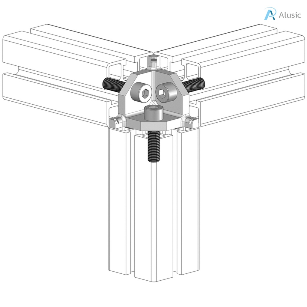 Alusic Cubic connector 3d