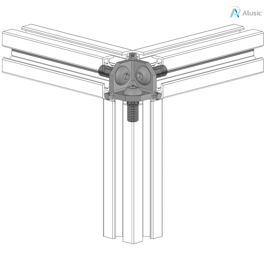 Alusic Cubic connector 3d