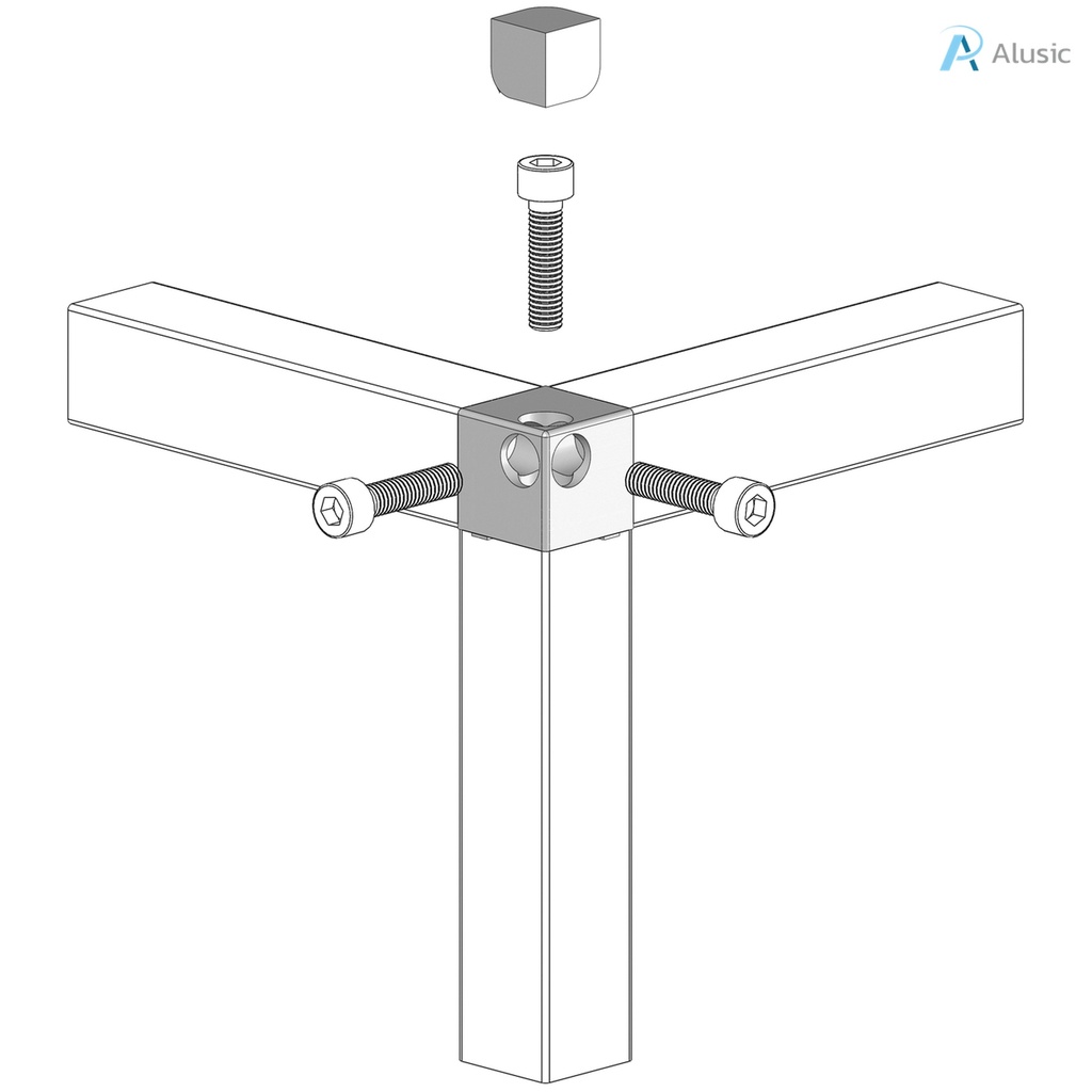 Alusic Cubic connector 3d