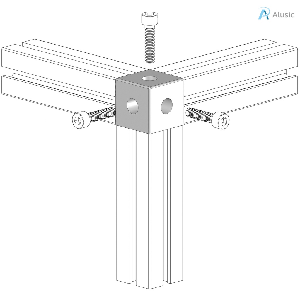 Alusic Cubic connector 3d