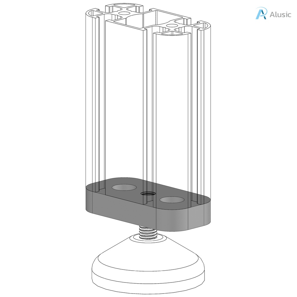 Alusic Flange for feet,  30x60 mm