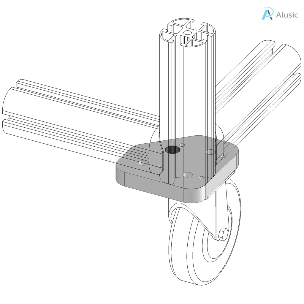 Alusic Flange for feet,  90x90 mm