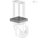 Alusic Flange for wheel,  60x60 mm