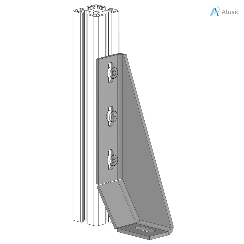 Alusic Floor bracket, 39x200 mm