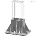 Alusic Floor mount base, for 40x80 - 40x120 mm profiles