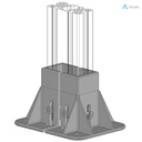 Alusic Floor mount base, for 40x80 - 40x120 mm profiles