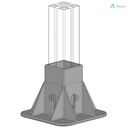 Alusic Floor mount base, for 45x45 mm profiles