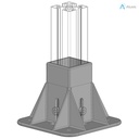 Alusic Floor mount base, for 45x45 mm profiles
