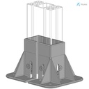 Alusic Floor mount base, for 45x90 - 45x135 - 45x180 mm profiles