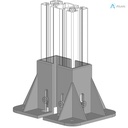 Alusic Floor mount base, for 45x90 - 45x135 - 45x180 mm profiles