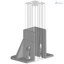 Alusic Floor mount base, for 50x50 mm profiles