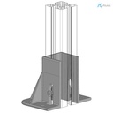 Alusic Floor mount base, for 50x50 mm profiles