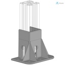 Alusic Floor mount base, for 50x50 mm profiles