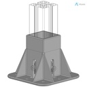 Alusic Floor mount base, for 50x50 mm profiles