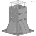 Alusic Floor mount base, for 80x80 - 80x120 - 80x160 mm profiles