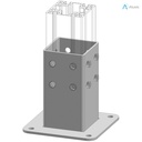 Alusic Floor mount base, for 80x80 mm profiles