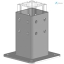 Alusic Floor mount base, for 80x80 mm profiles