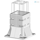 Alusic Floor mount base, for 90x90 - 90x180 mm profiles