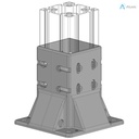 Alusic Floor mount base, for 90x90 - 90x180 mm profiles