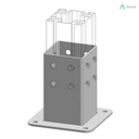 Alusic Floor mount base, for 90x90 mm profiles