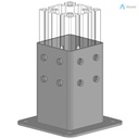 Alusic Floor mount base, for 90x90 mm profiles